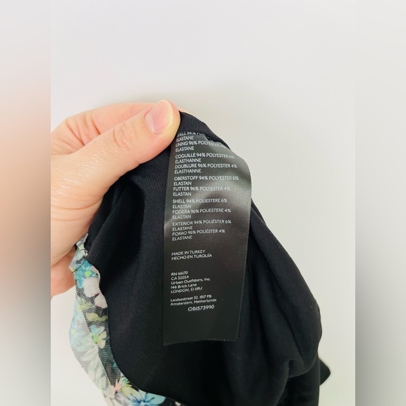 Anthropologie Mesh Floral Ruffle Peplum Crop Top - Picture 5 of 7